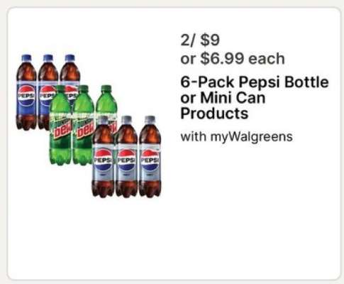 6-Pack Pepsi Bottle or Mini Can Products