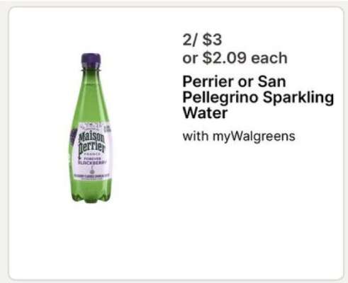 Perrier or San Pellegrino sparkling water