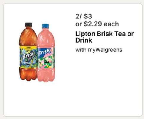 Lipton Brisk Tea or Drink