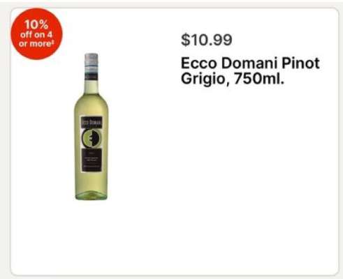 Ecco Domani Pinot Grigio, 750ml.