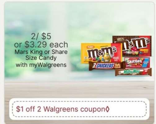Mars King or Share Size Candy