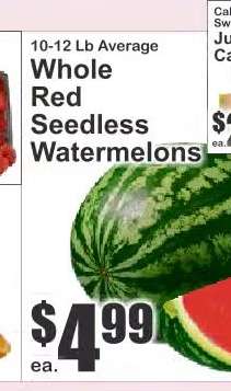Whole Red Seedless Watermelons