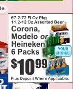 Corona, Modelo or Heineken 6 Packs