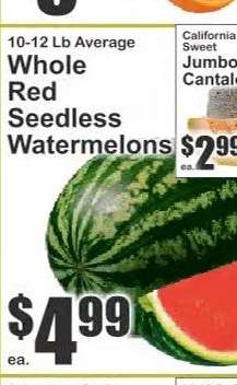 Whole Red Seedless Watermelons