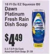 Dawn Platinum Fresh Rain Dish Soap