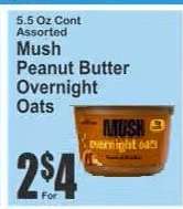 Mush Peanut Butter Overnight Oats