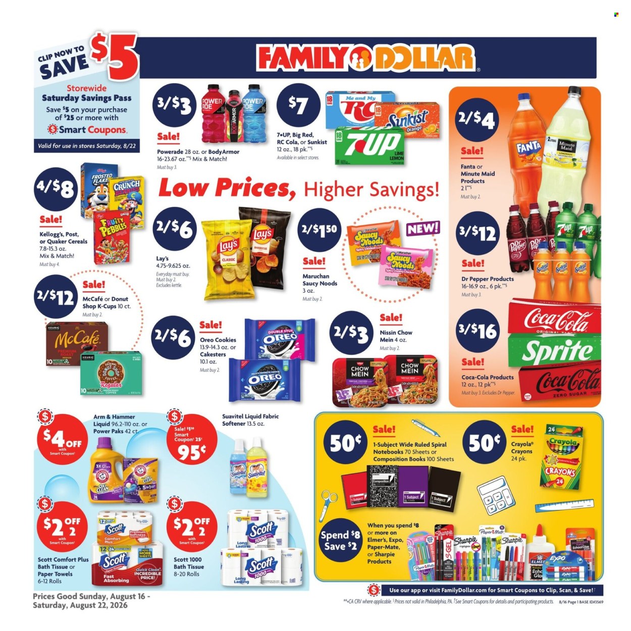 Family Dollar ad  - 08.16.2026 - 08.22.2026. Page 1