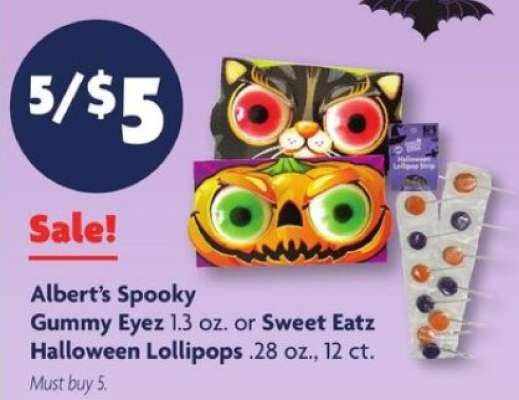 Albert’s Spooky Gummy Eyez or Sweet Eatz Halloween Lollipops