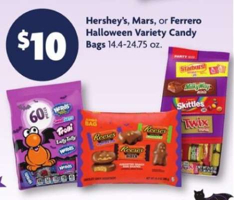 Hershey’s, Mars, or Ferrero Halloween Variety Candy Bags