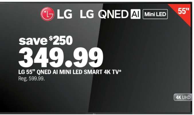 LG 55” QNED AI Mini LED Smart 4K TV
