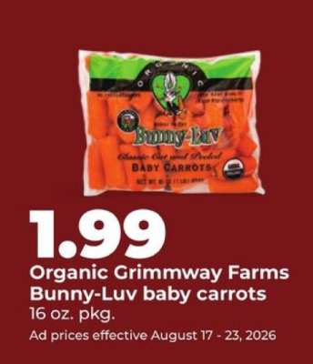 Organic Grimmway Farms Bunny-Luv baby carrots