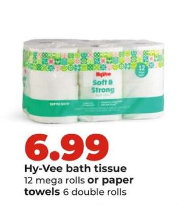 Hy-Vee bath tissue or paper towels
