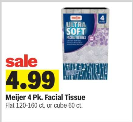 Meijer 4 Pk. Facial Tissue*