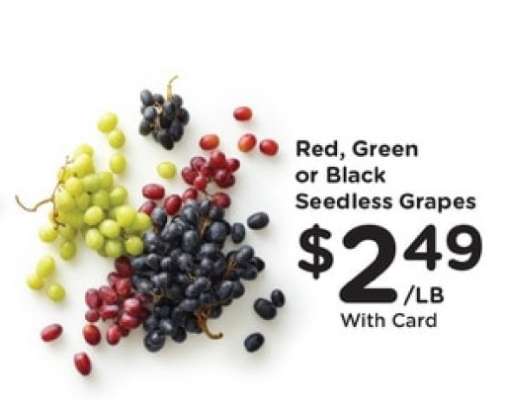 Red, Green or Black Seedless Grapes