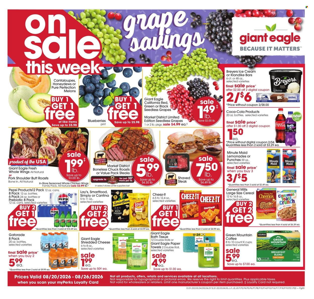 Giant Eagle ad  - 08.20.2026 - 08.26.2026. Page 1