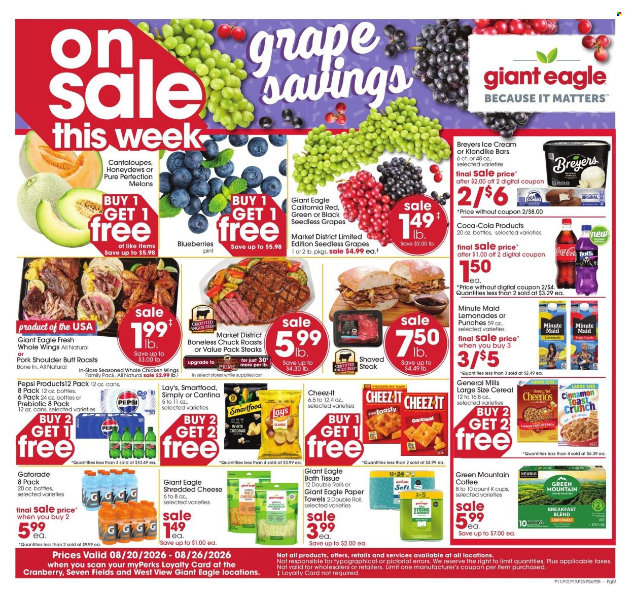 Giant Eagle ad  - 08.20.2026 - 08.26.2026. Page 1