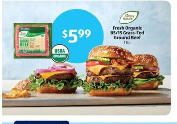 Fresh Organic 85/15 Grass-Fed Ground Beef