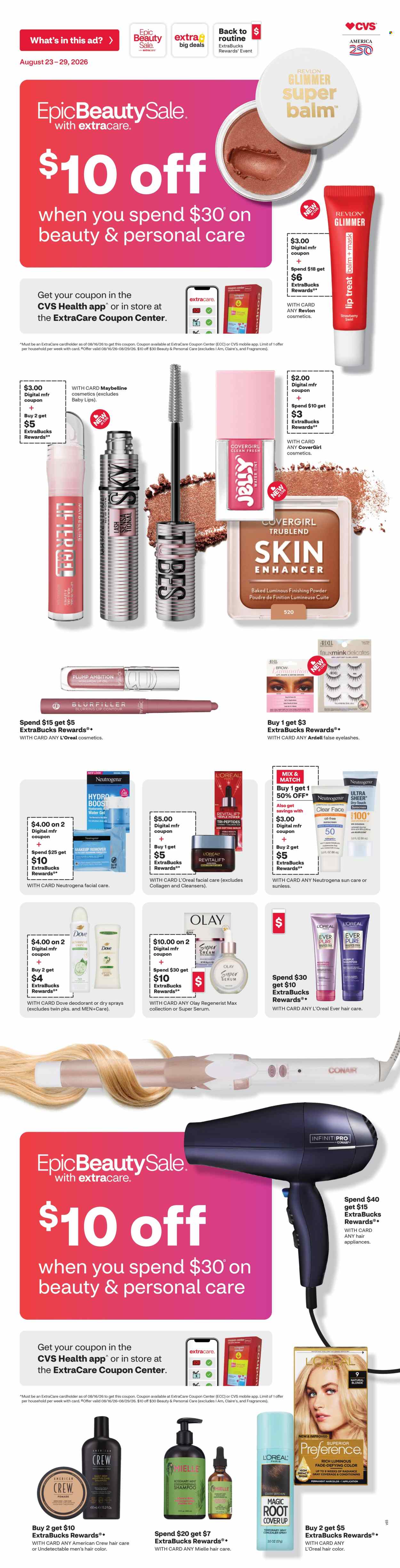 CVS Pharmacy ad  - 08.23.2026 - 08.29.2026. Page 1