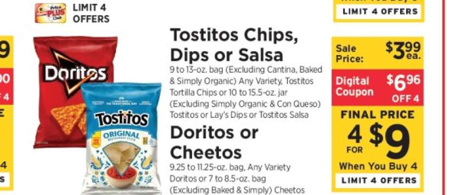 Tostitos Chips, Dips or Salsa / Doritos or Cheetos