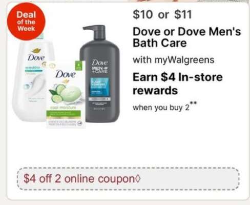 Dove or Dove Men's Bath Care