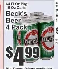Beck's Beer 4 Pack