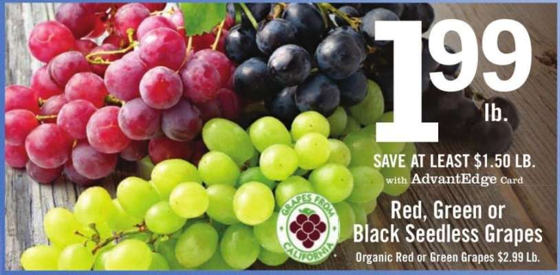 Red, Green or Black Seedless Grapes