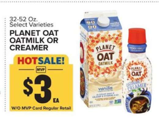 Planet Oat Oatmilk or Creamer