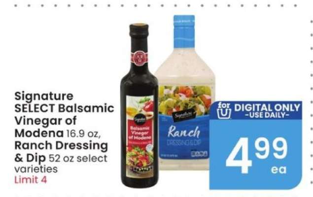 Signature SELECT Balsamic Vinegar of Modena, Ranch Dressing & Dip