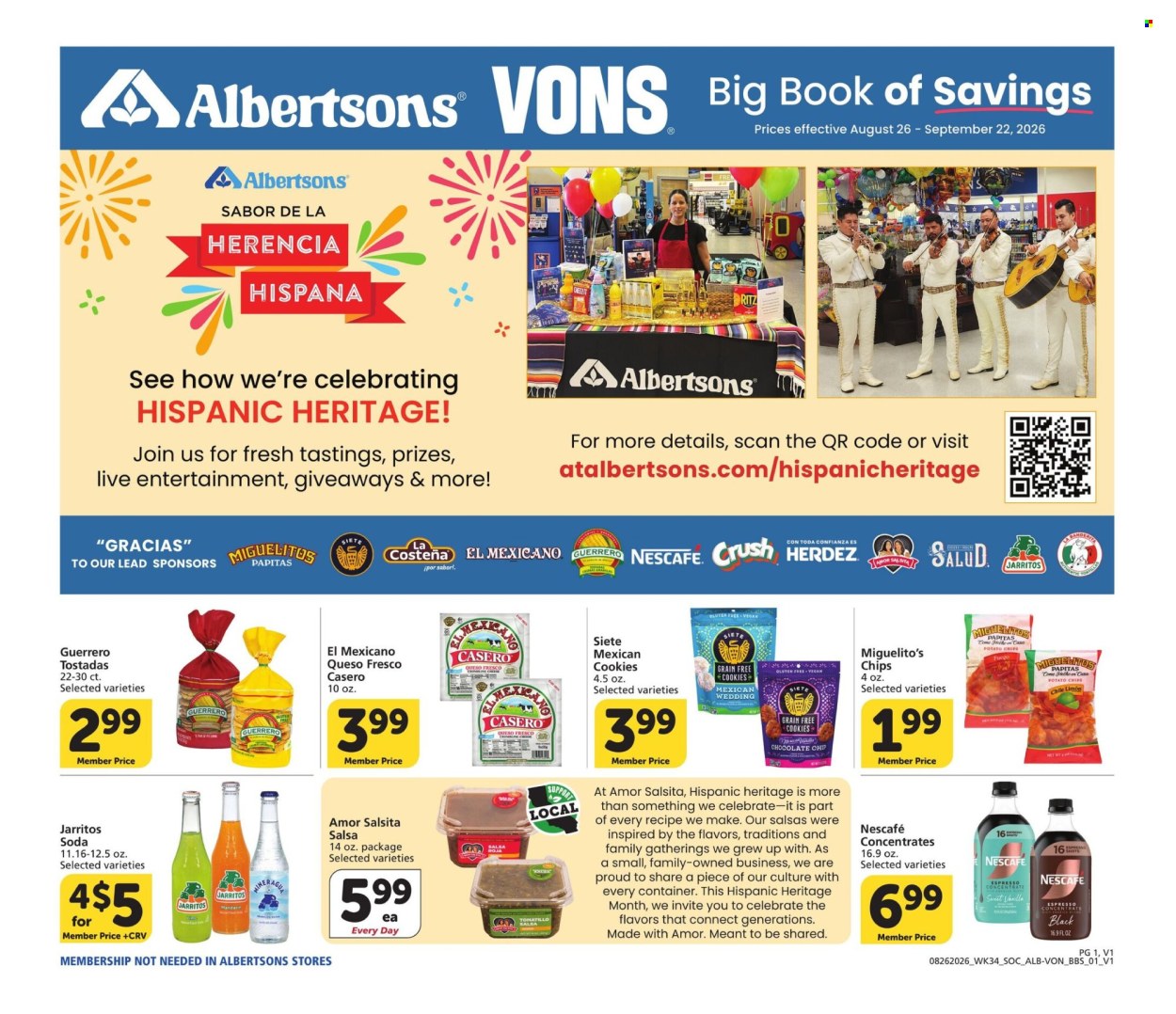 Albertsons ad  - 08.26.2026 - 09.22.2026. Page 1