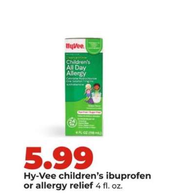 Hy-Vee children's ibuprofen or allergy relief