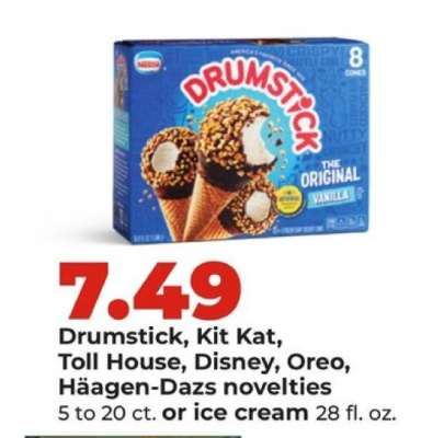 Drumstick, Kit Kat, Toll House, Disney, Oreo, Häagen-Dazs novelties