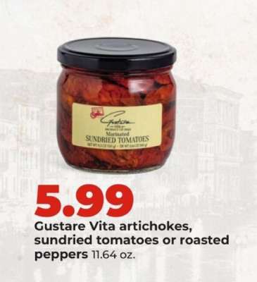 Gustare Vita artichokes, sundried tomatoes or roasted peppers