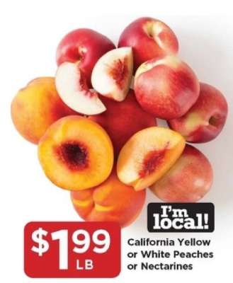 California Yellow or White Peaches or Nectarines