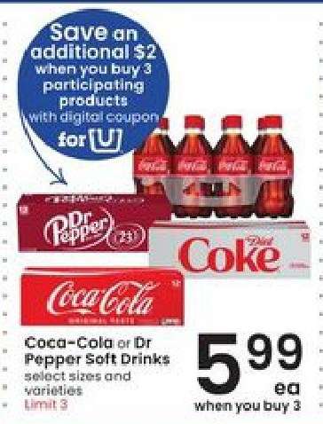 Coca-Cola or Dr Pepper Soft Drinks