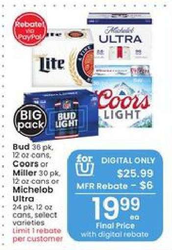 Bud, Coors, Miller, Michelob Ultra
