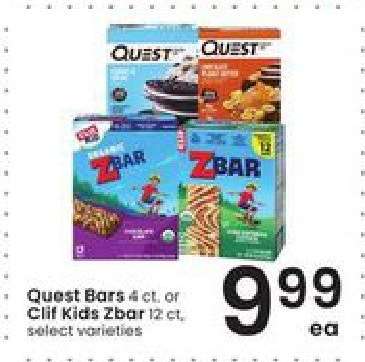 Quest Bars or Clif Kids Zbar
