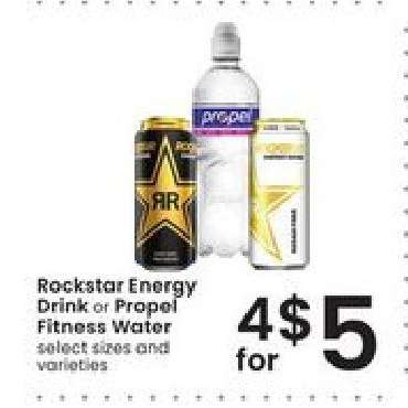 Rockstar Energy Drink or Propel Fitness Water