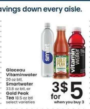 Glaceau Vitaminwater, Smartwater, Gold Peak Tea