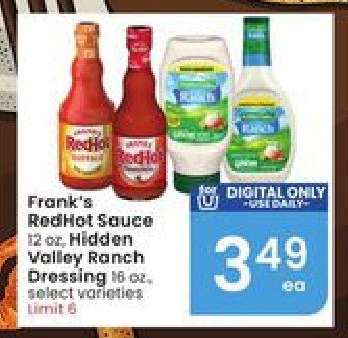 Frank's RedHot Sauce / Hidden Valley Ranch Dressing