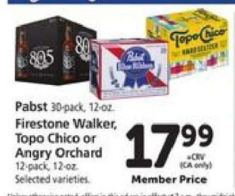 Pabst, Firestone Walker, Topo Chico or Angry Orchard