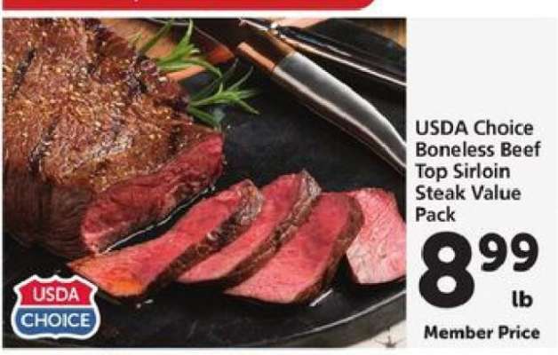 USDA Choice Boneless Beef Top Sirloin Steak Value Pack