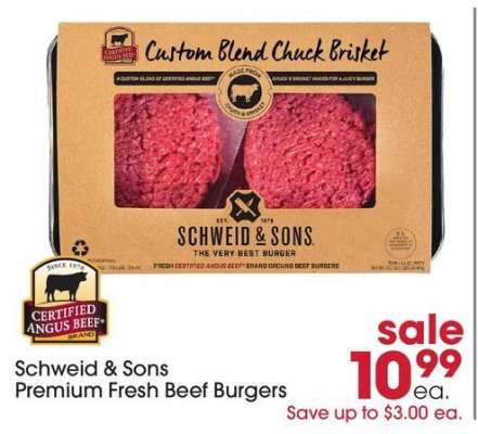 Schweid & Sons Premium Fresh Beef Burgers