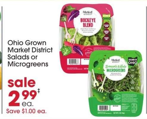 Ohio Grown Market District Salads or Microgreens