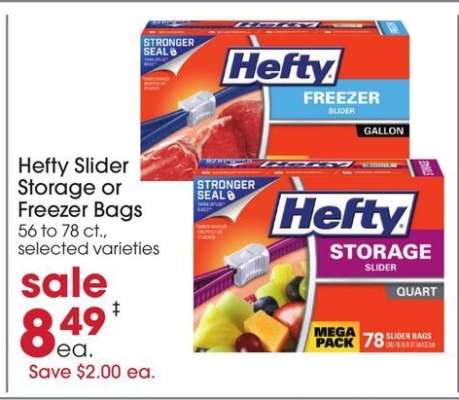 Hefty Slider Storage or Freezer Bags