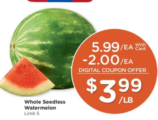 Whole Seedless Watermelon