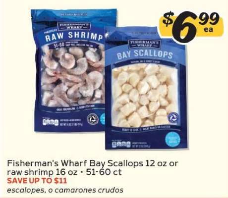 Fisherman's Wharf Bay Scallops or Raw Shrimp