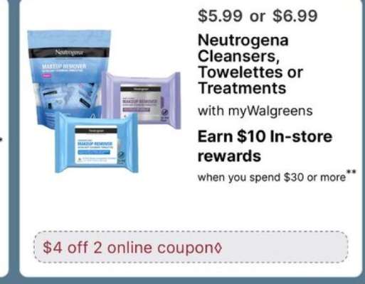Neutrogena Cleansers, Towelettes or Treatments