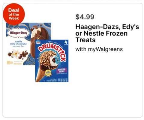 Haagen-Dazs, Edy's or Nestle Frozen Treats