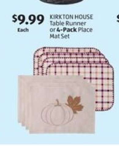 KIRKTON HOUSE Table Runner or 4-Pack Place Mat Set