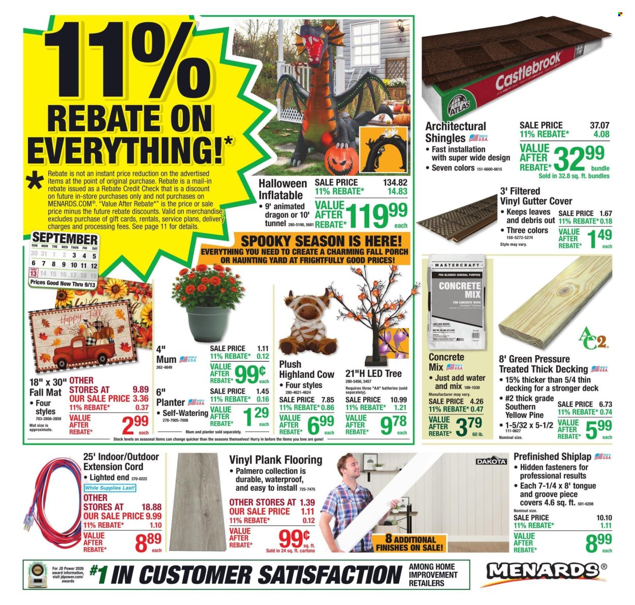Menards ad  - 09.03.2026 - 09.13.2026. Page 1